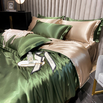 Affordable Luxury Style Silk Solid Color European Silk Bedding