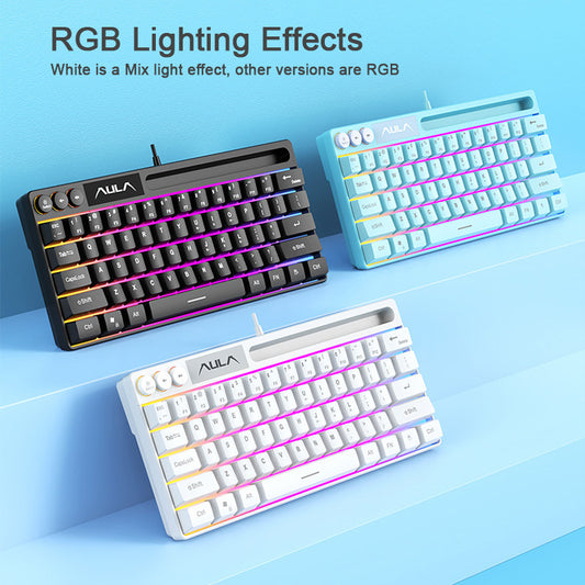 F3061 61keys Wired RGB Gaming Keyboard Membrane Keyboar