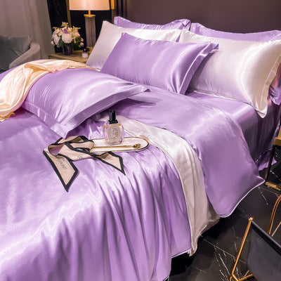 Affordable Luxury Style Silk Solid Color European Silk Bedding