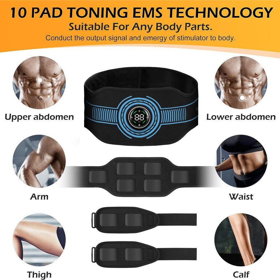 Upgrade 10 Pieces Touch Screen EMS Abdominal Muscle Belt Massage