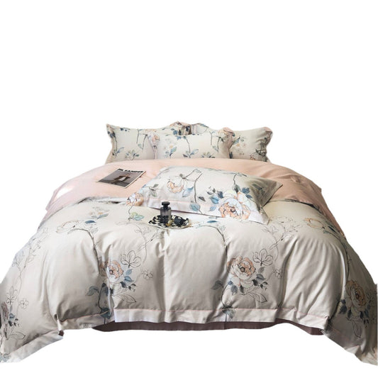 Satin Long-staple Cotton Pastoral Flowers Digital Printed Quilt Cover