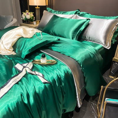 Affordable Luxury Style Silk Solid Color European Silk Bedding
