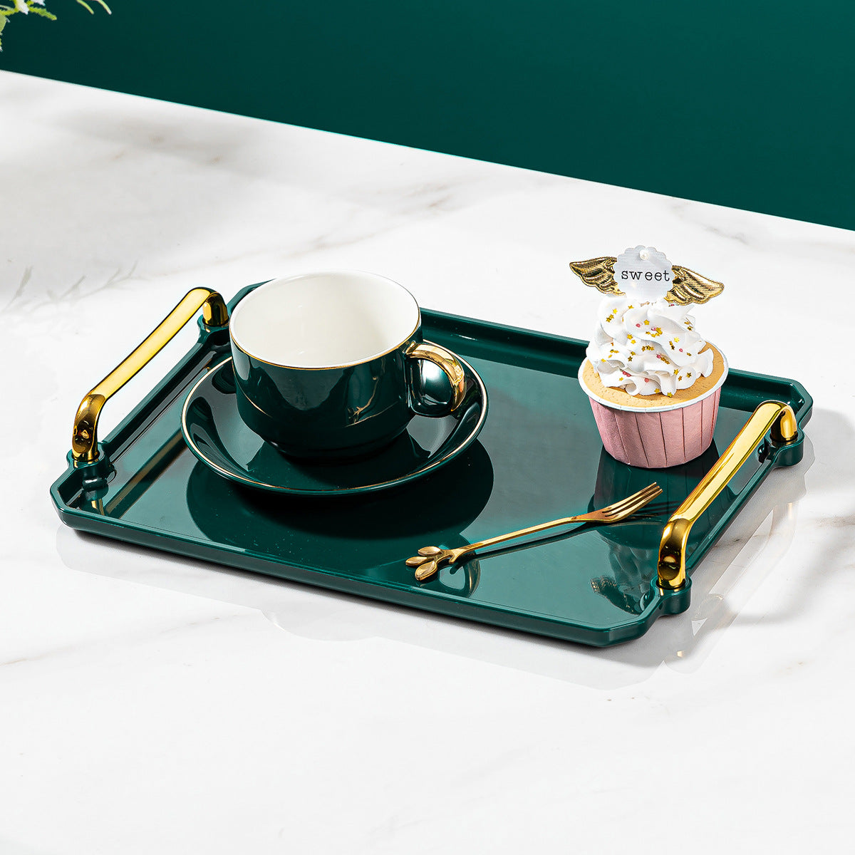 High-end Tray Household Rectangular Tea Cup Plastic Plate