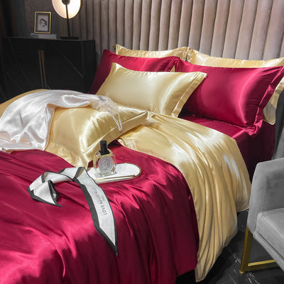 Affordable Luxury Style Silk Solid Color European Silk Bedding