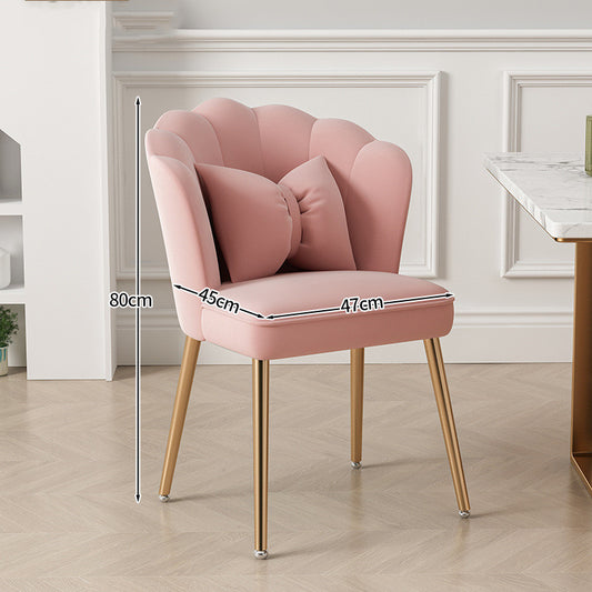 Light Luxury Dressing Stool Home Dining Chair Backrest Petals