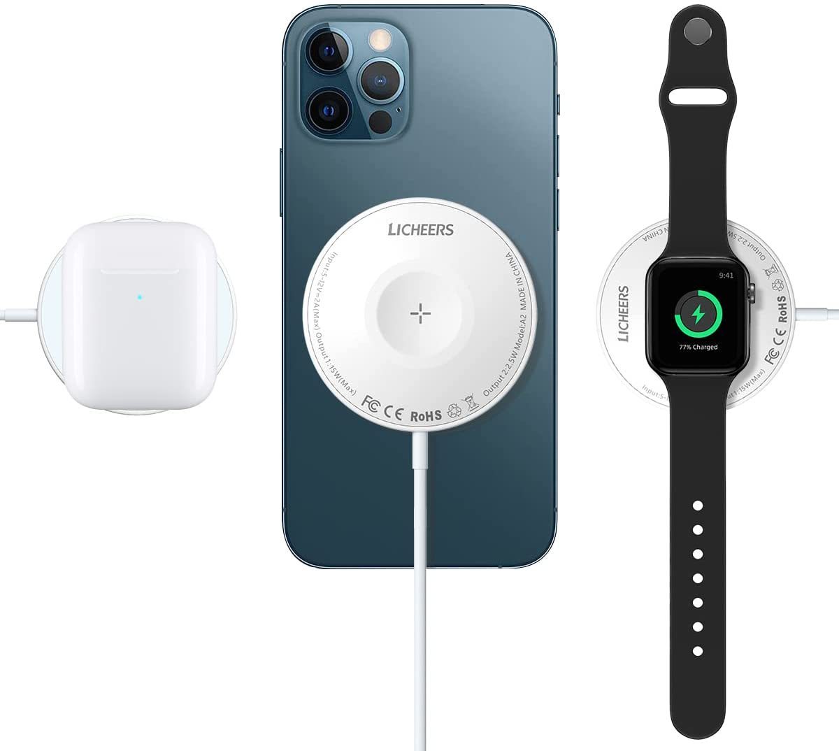 Watch Earphone Wireless Charger Magnetic Three In One