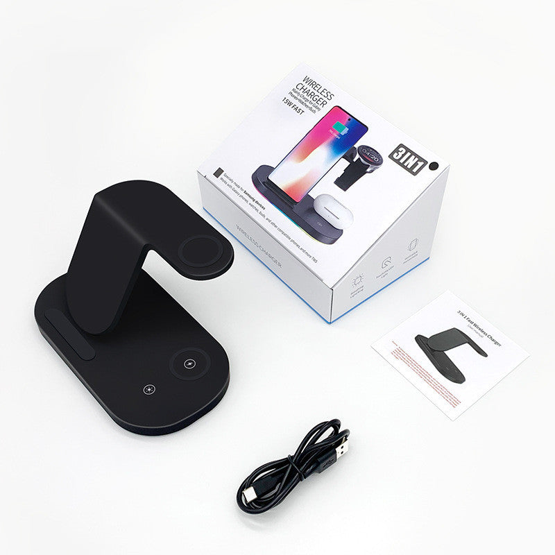 Suitable For Watch, Mobile Phone New Product 15W Wireless Charger Three In One