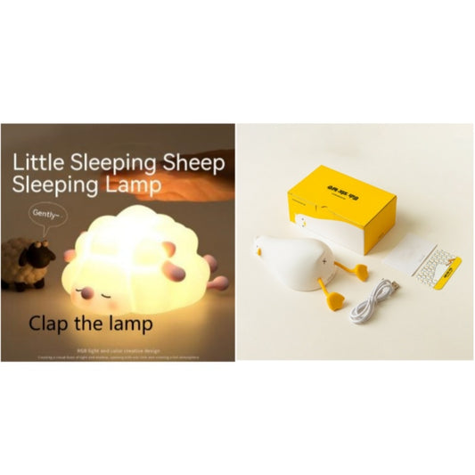 Cute Silicone Night Lights Sheep Cartoon Bedroom Lamp For Children's Room Decor Rechargeable Timing Dimming Sleep Night Light