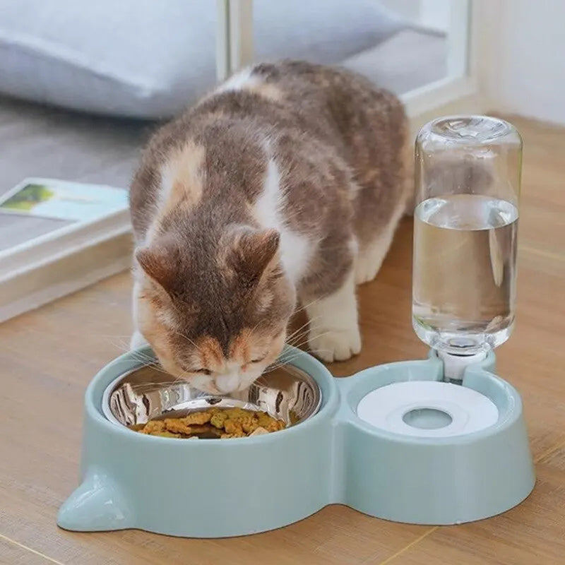 Pet Dog Cat Bowl Fountain Automatic Food Water Feeder Container For Cats Dogs Drinking Pet Articles Pet Cat Water Dispenser, Automatic Gravity Cat Water Bowl