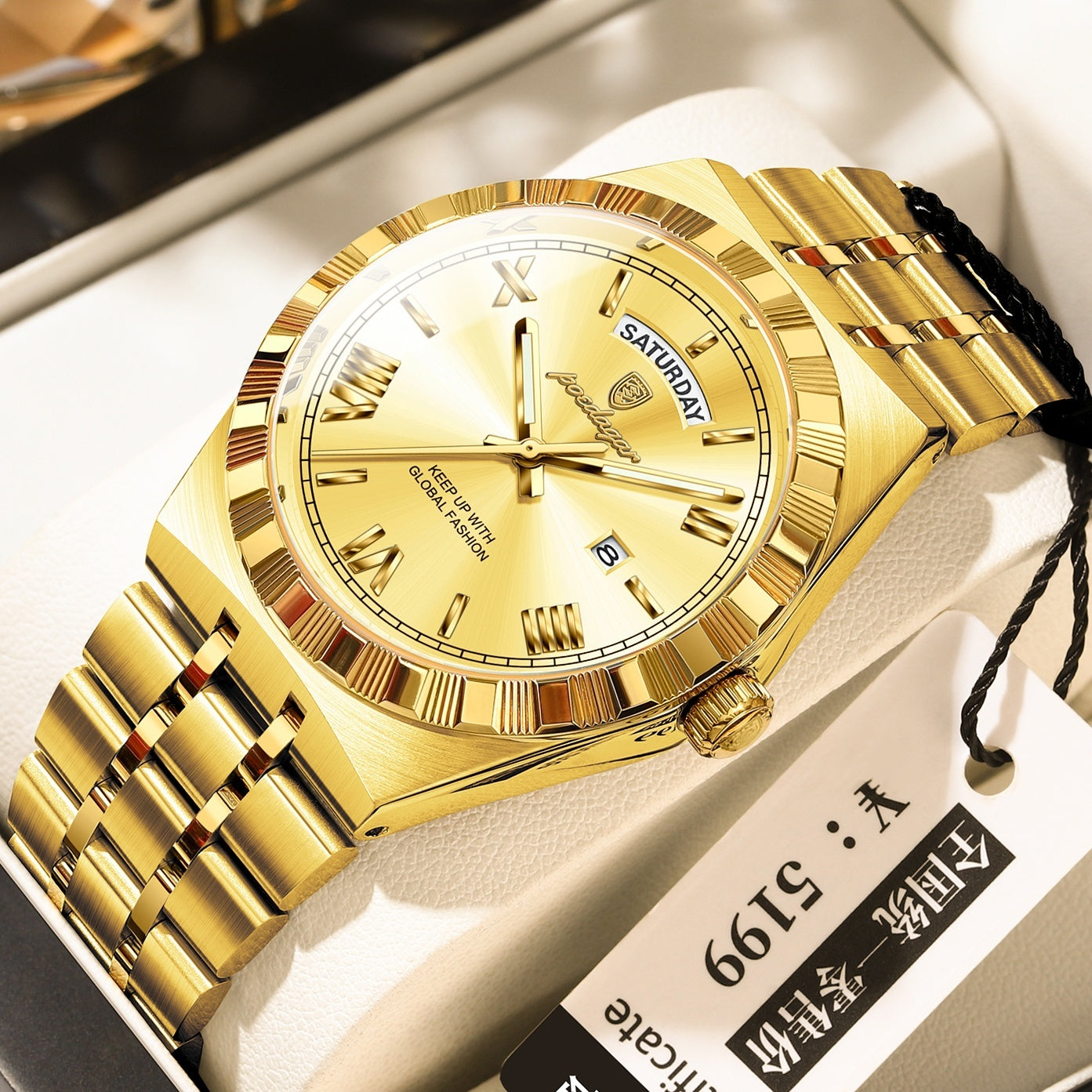 Trendy Men's Night Light Waterproof Watch