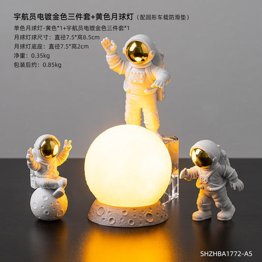 Spaceman Astronaut Moon Night Light Cute Car Decoration