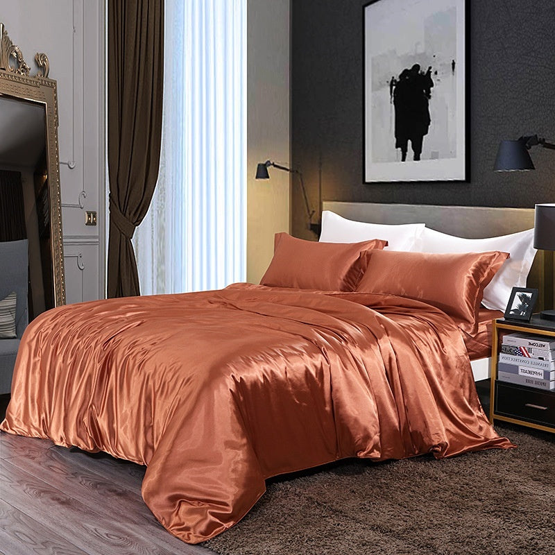Four-piece Silky Sleep Bare Silk Quilt Cover