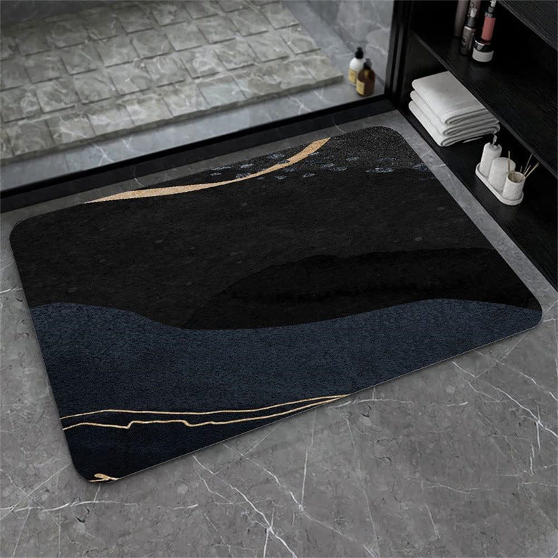 Nordic Light Luxury Marbling Diatom Ooze Absorbent Non-slip Floor Mat Toilet Door Quick-drying Feet