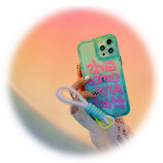 New Style Graffiti Personalized English Lanyard Phone Case