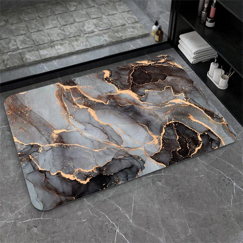 Nordic Light Luxury Marbling Diatom Ooze Absorbent Non-slip Floor Mat Toilet Door Quick-drying Feet