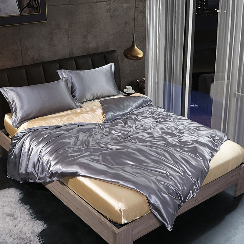 Four-piece Silky Sleep Bare Silk Quilt Cover