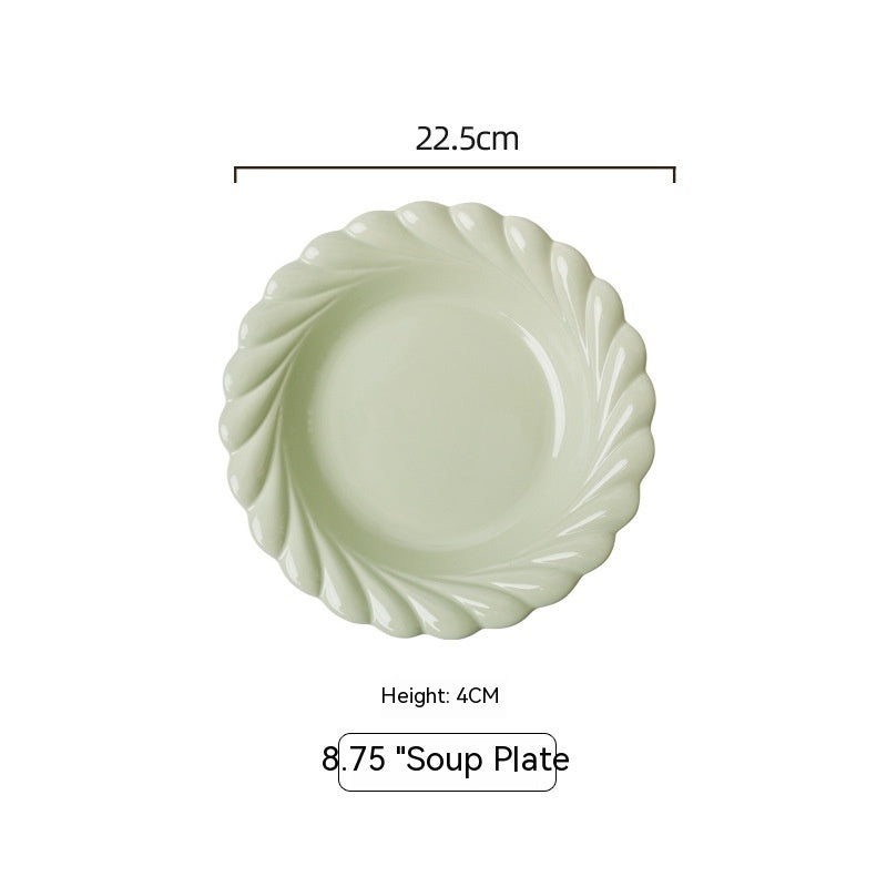 Ceramic Tableware Underglaze Rice Light Luxury Plate Bowl