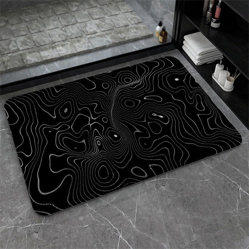 Nordic Light Luxury Marbling Diatom Ooze Absorbent Non-slip Floor Mat Toilet Door Quick-drying Feet