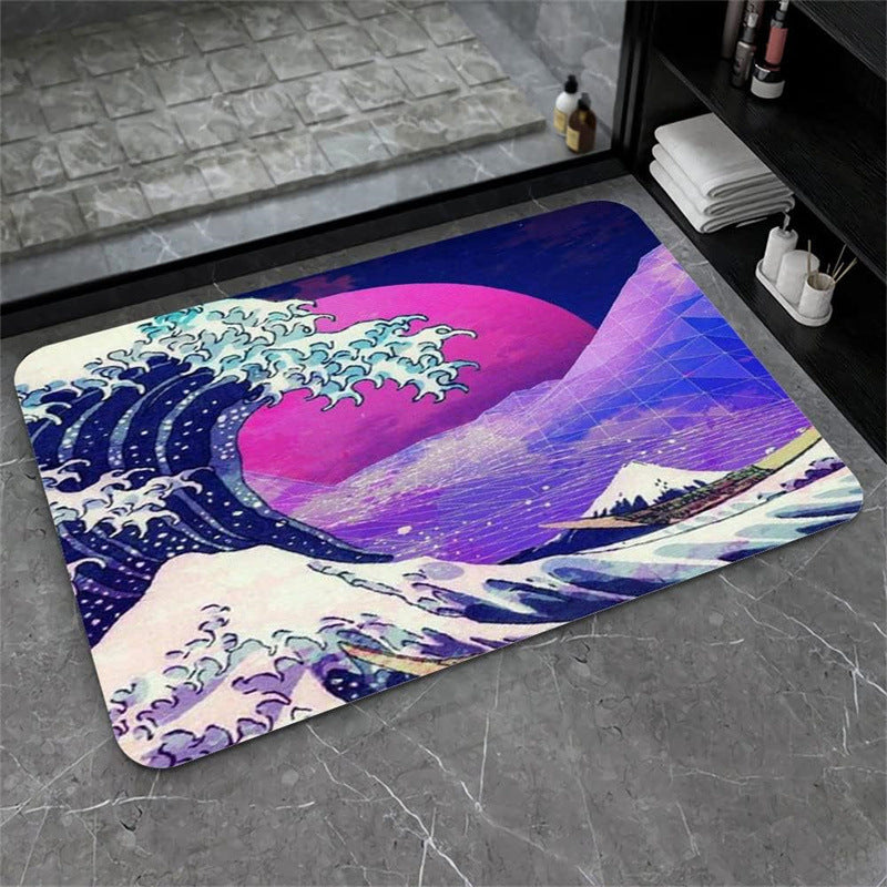 Nordic Light Luxury Marbling Diatom Ooze Absorbent Non-slip Floor Mat Toilet Door Quick-drying Feet