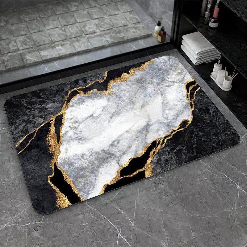 Nordic Light Luxury Marbling Diatom Ooze Absorbent Non-slip Floor Mat Toilet Door Quick-drying Feet