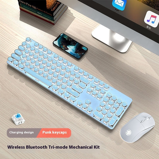 Predecessor TK950 Wireless Bluetooth Three-mode Real Mechanical Mouse Suit E-sports Games Punk Keyboard Usb