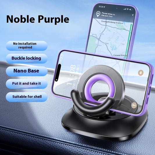 Magnetic Phone Holder With Vacuum Suction Foldable Adjustable Car Mount Magnetic Bracket Suction Nonslip For Busy Commuters