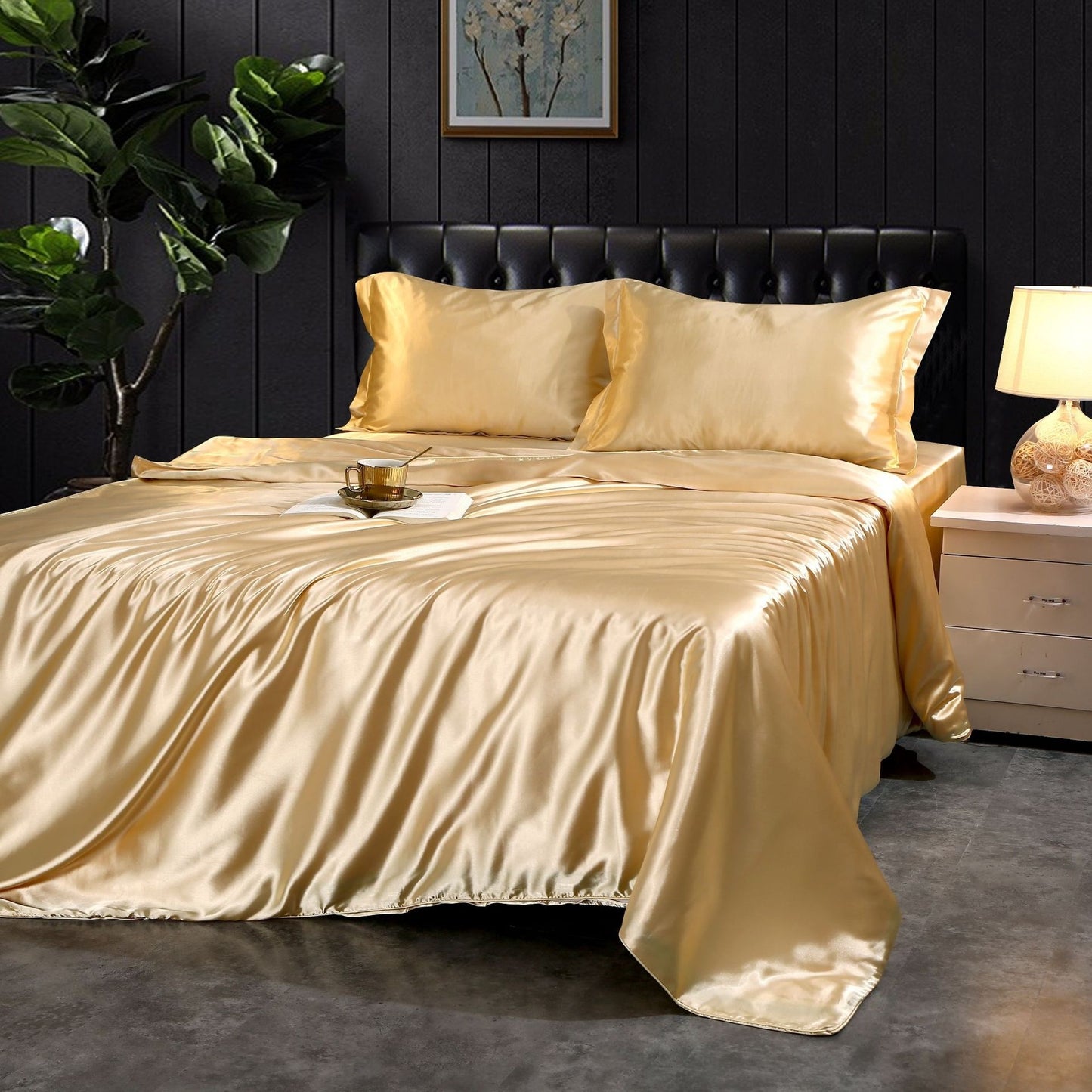 Four-piece Silky Sleep Bare Silk Quilt Cover