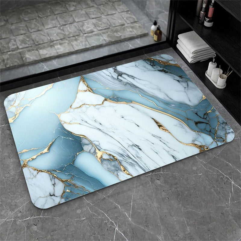 Nordic Light Luxury Marbling Diatom Ooze Absorbent Non-slip Floor Mat Toilet Door Quick-drying Feet