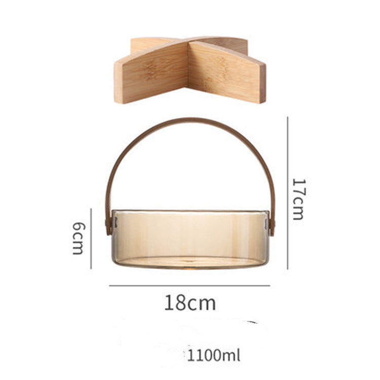 Light Luxury Shopping Basket Glass Fruit Plate Salad Dried Household