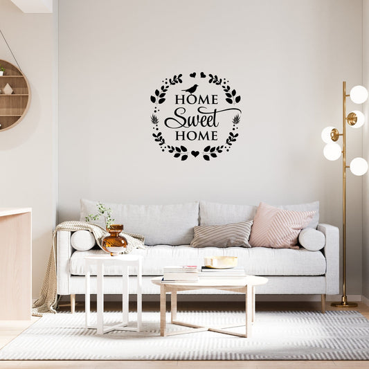 Decor - Home Sweet Home Removable Vinyl Wall Decal - Easy Peel and Stick Wall Art-2