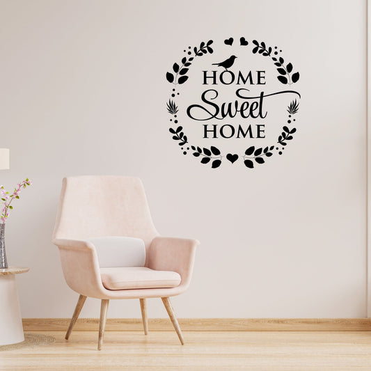 Decor - Home Sweet Home Removable Vinyl Wall Decal - Easy Peel and Stick Wall Art-3