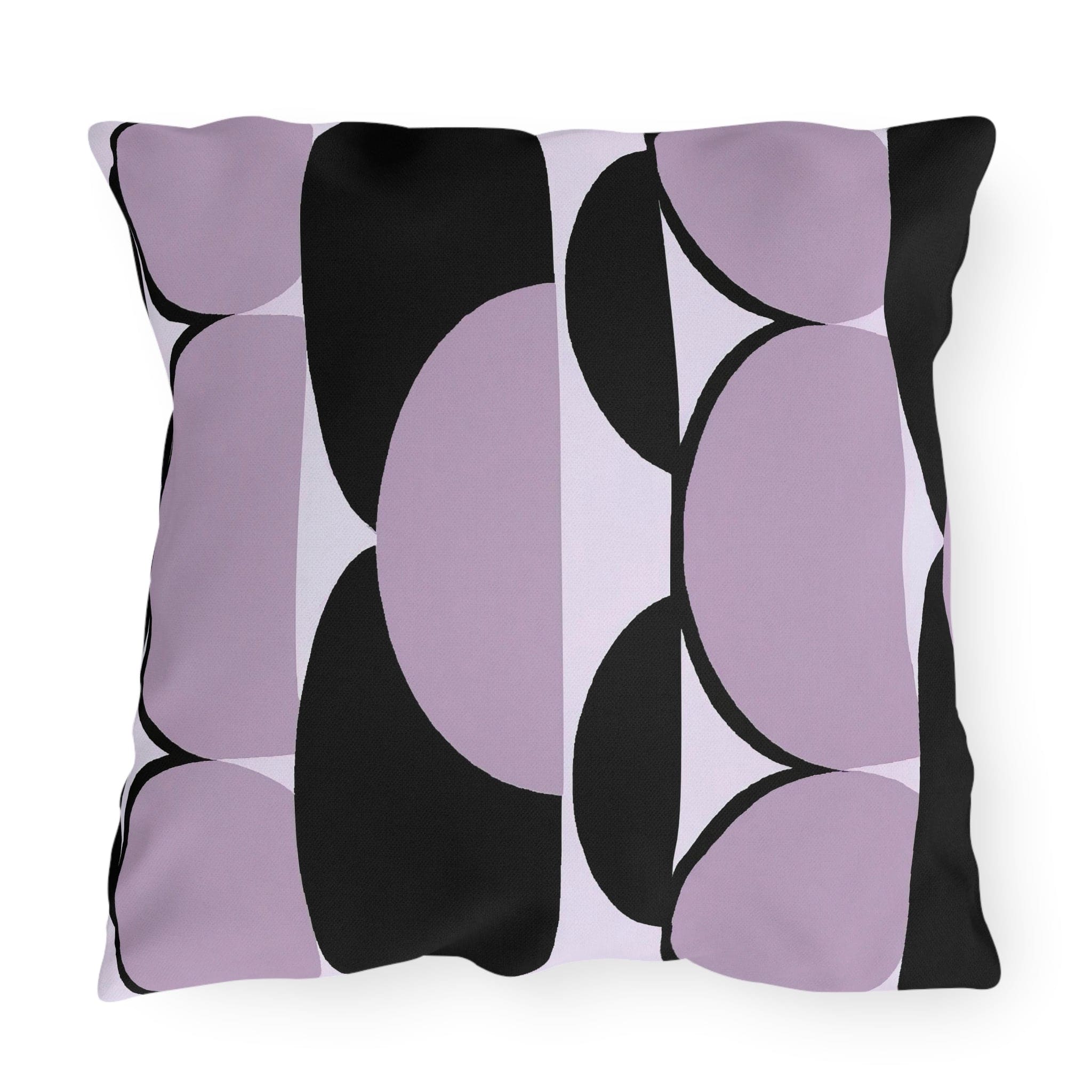 Decorative Indoor/outdoor Pillow - Geometric Lavender and Black Pattern-0