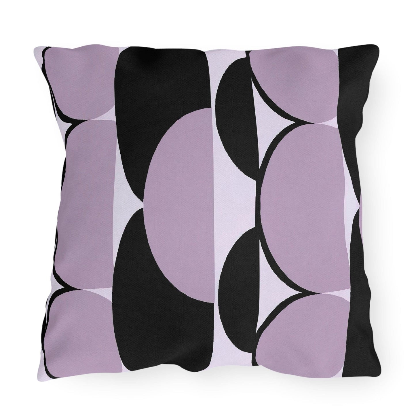 Decorative Indoor/outdoor Pillow - Geometric Lavender and Black Pattern-0