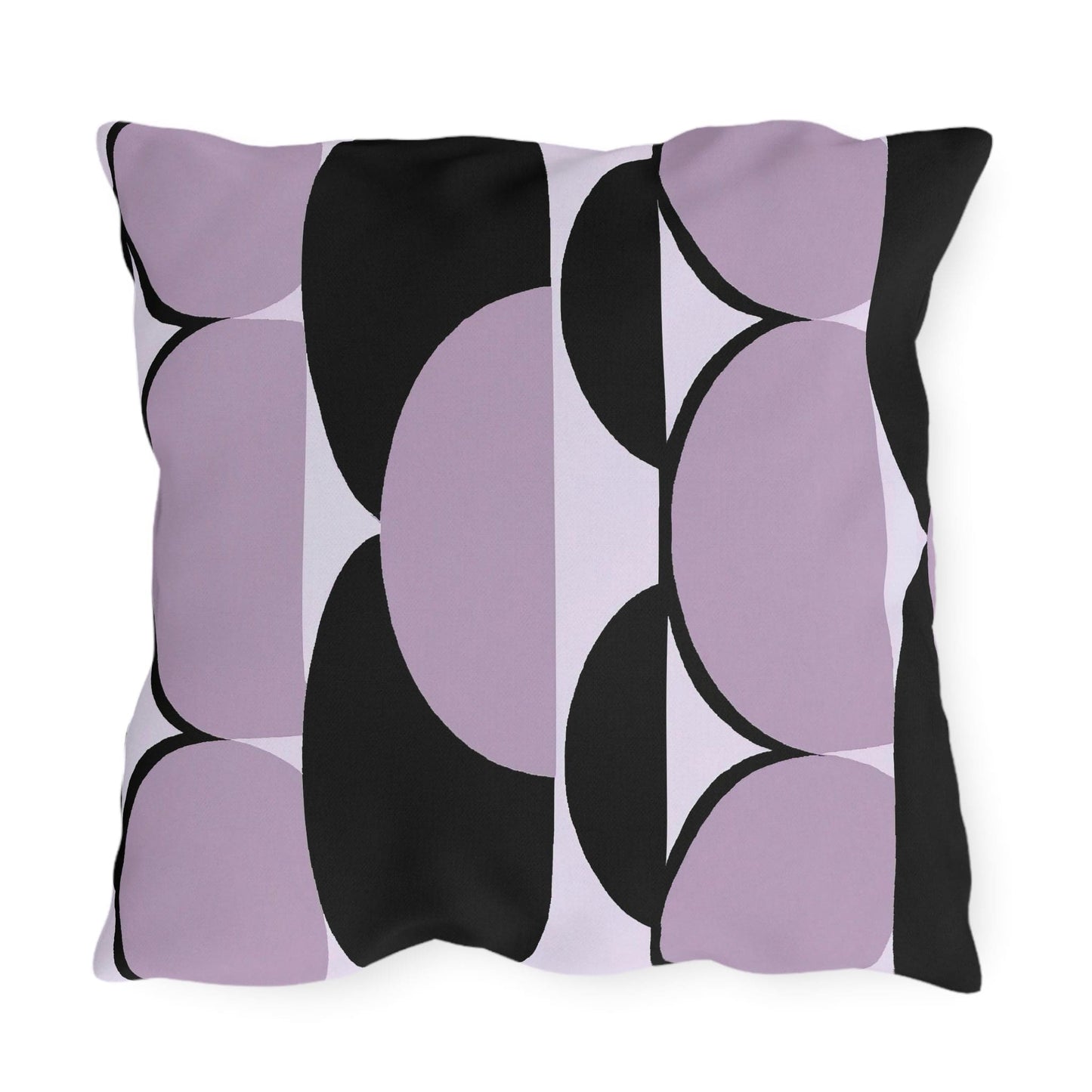 Decorative Indoor/outdoor Pillow - Geometric Lavender and Black Pattern-4