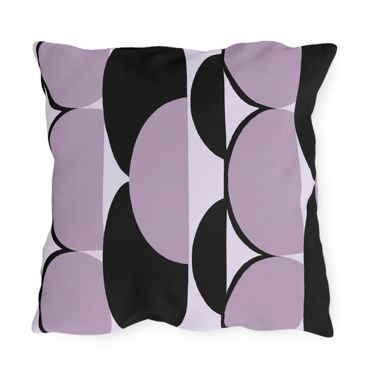 Decorative Indoor/outdoor Pillow - Geometric Lavender and Black Pattern-4