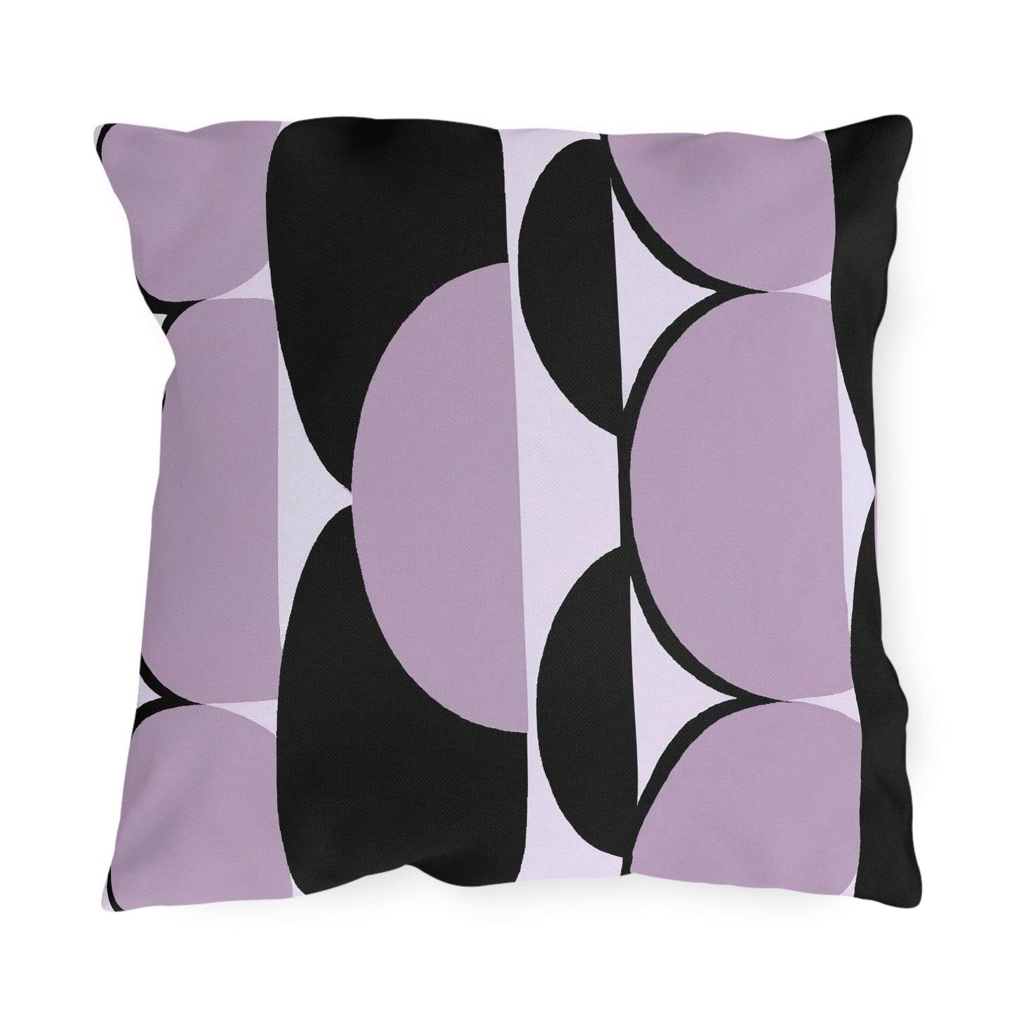 Decorative Indoor/outdoor Pillow - Geometric Lavender and Black Pattern-3