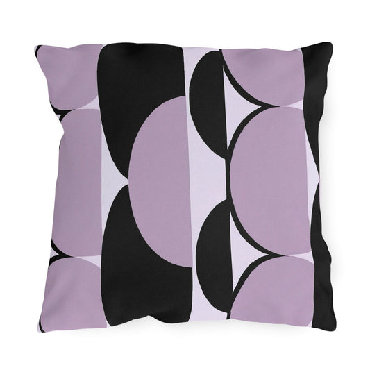 Decorative Indoor/outdoor Pillow - Geometric Lavender and Black Pattern-3