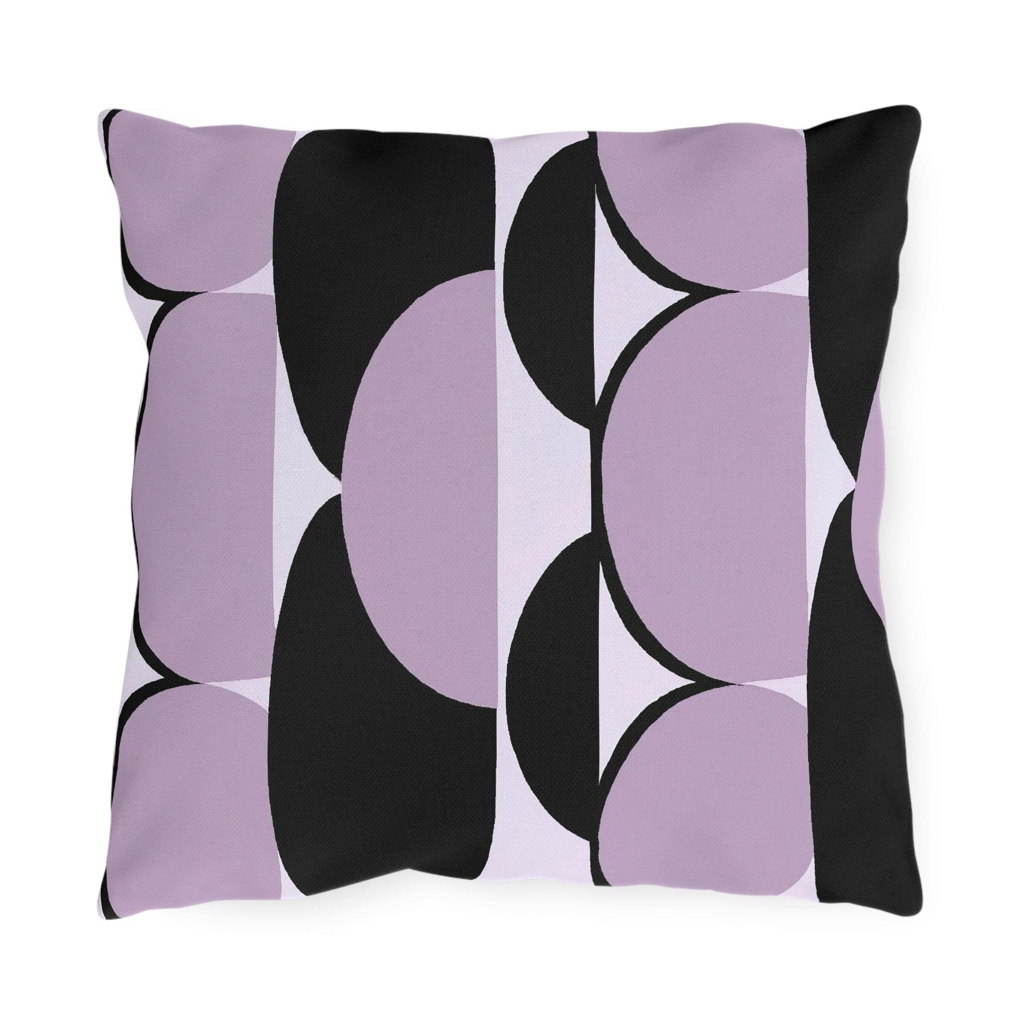 Decorative Indoor/outdoor Pillow - Geometric Lavender and Black Pattern-1