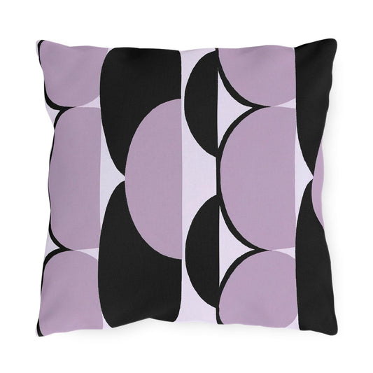 Decorative Indoor/outdoor Pillow - Geometric Lavender and Black Pattern-1
