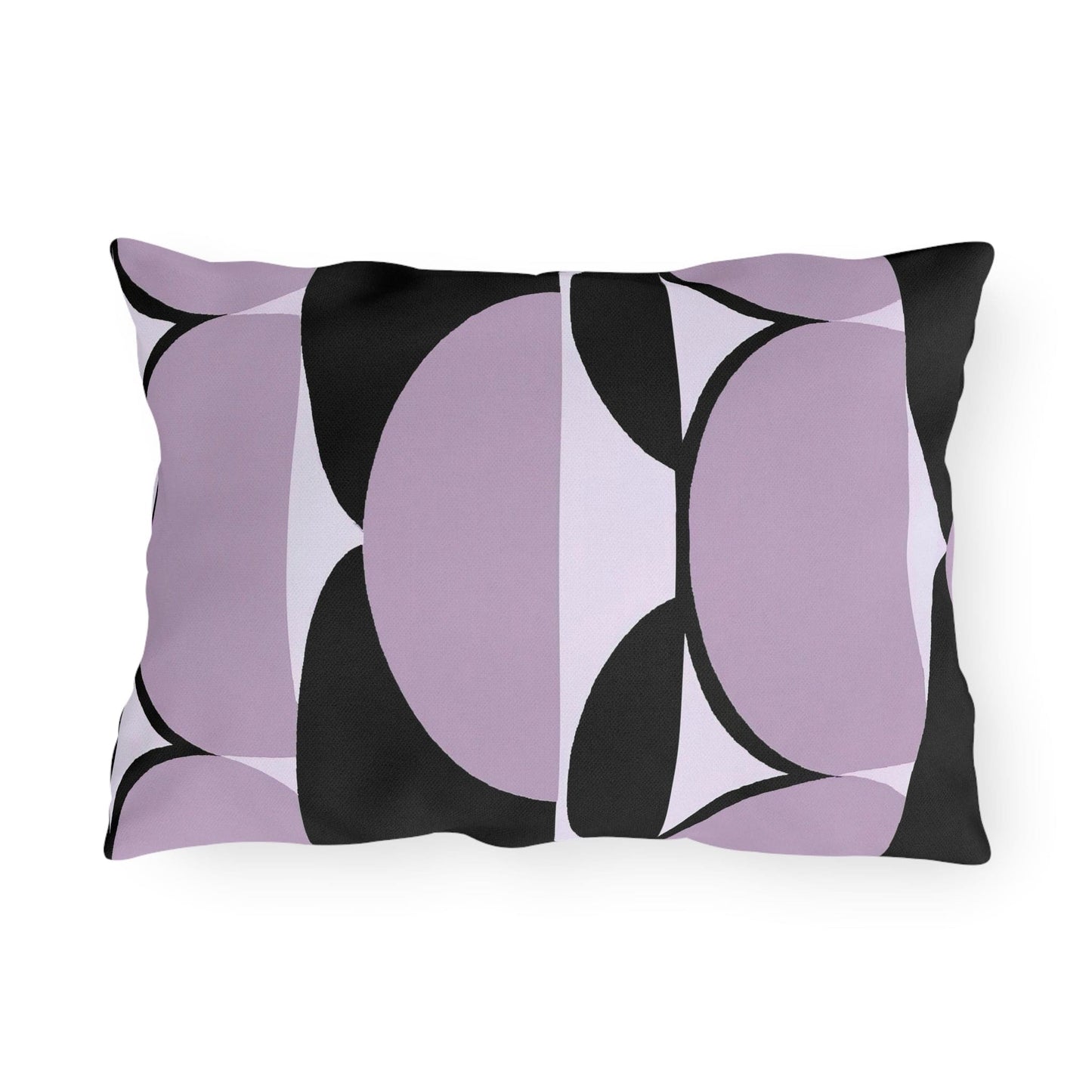 Decorative Indoor/outdoor Pillow - Geometric Lavender and Black Pattern-2