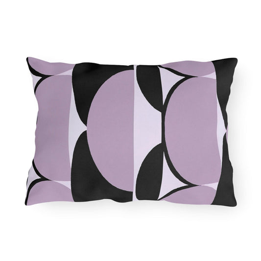 Decorative Indoor/outdoor Pillow - Geometric Lavender and Black Pattern-2
