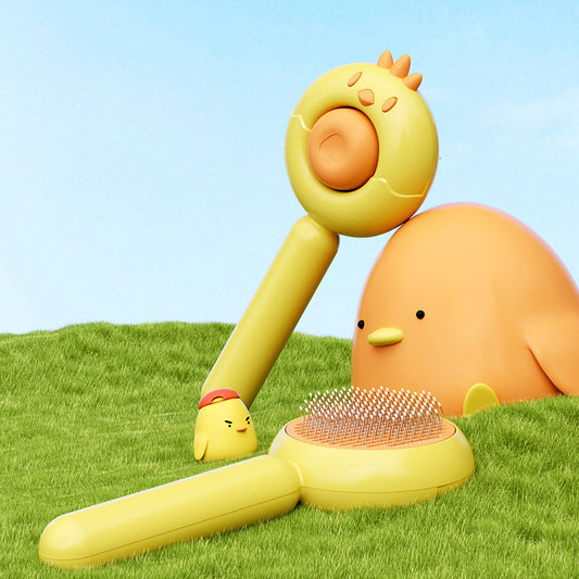 Pet Hair Cleaner Brush Cat Grooming Brush Long Or Short Hair Cats Dogs Pet Massage Brushes Self Cleaning Slicker Comb For Kitten Removes Tangles Loose Fur