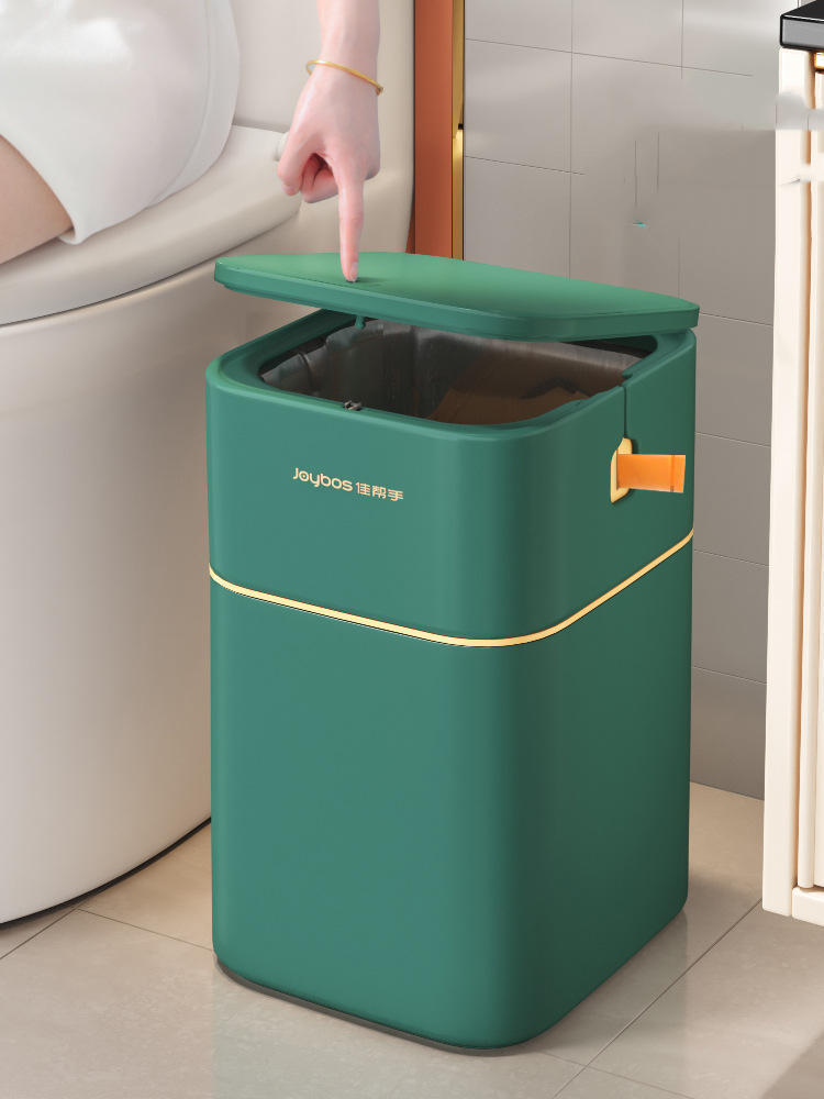 Garbage Bin Household Light Luxury With Lid Living Room Toilet Kitchen Automatic Packing Paper Basket