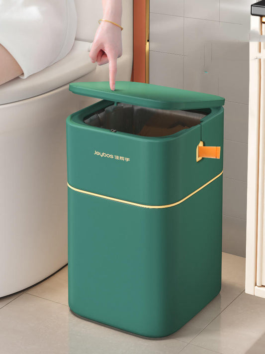 Garbage Bin Household Light Luxury With Lid Living Room Toilet Kitchen Automatic Packing Paper Basket