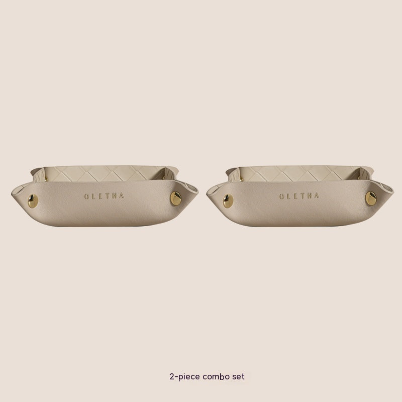 Jewelry Hallway Light Luxury Woven Dining Tray Key Cosmetic Storage Tray