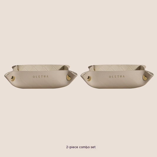 Jewelry Hallway Light Luxury Woven Dining Tray Key Cosmetic Storage Tray