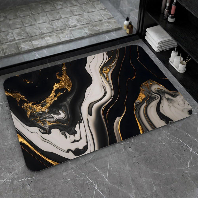 Nordic Light Luxury Marbling Diatom Ooze Absorbent Non-slip Floor Mat Toilet Door Quick-drying Feet