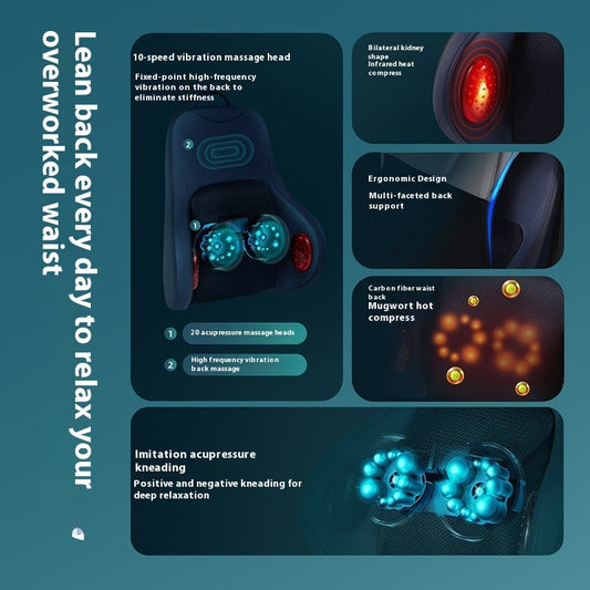 Cross-border Massage Instrument Waist And Neck Dual-use Automatic Kneading Massage Pillow Back Waist Cushion Massager Factory In Stock