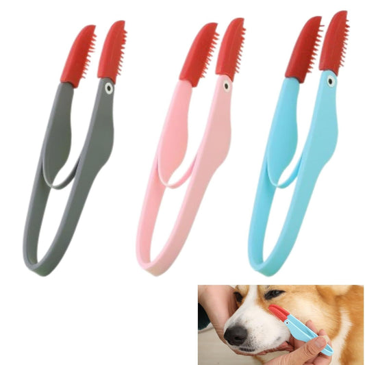 Pet Tear Marks Brush Pet Tear Marks Brush Cat Dog Eye Excrement Brush Soft Washable Pet Combing Brush With Handle Tear Comb Tear Stain Remover Comb Pet Grooming Tools