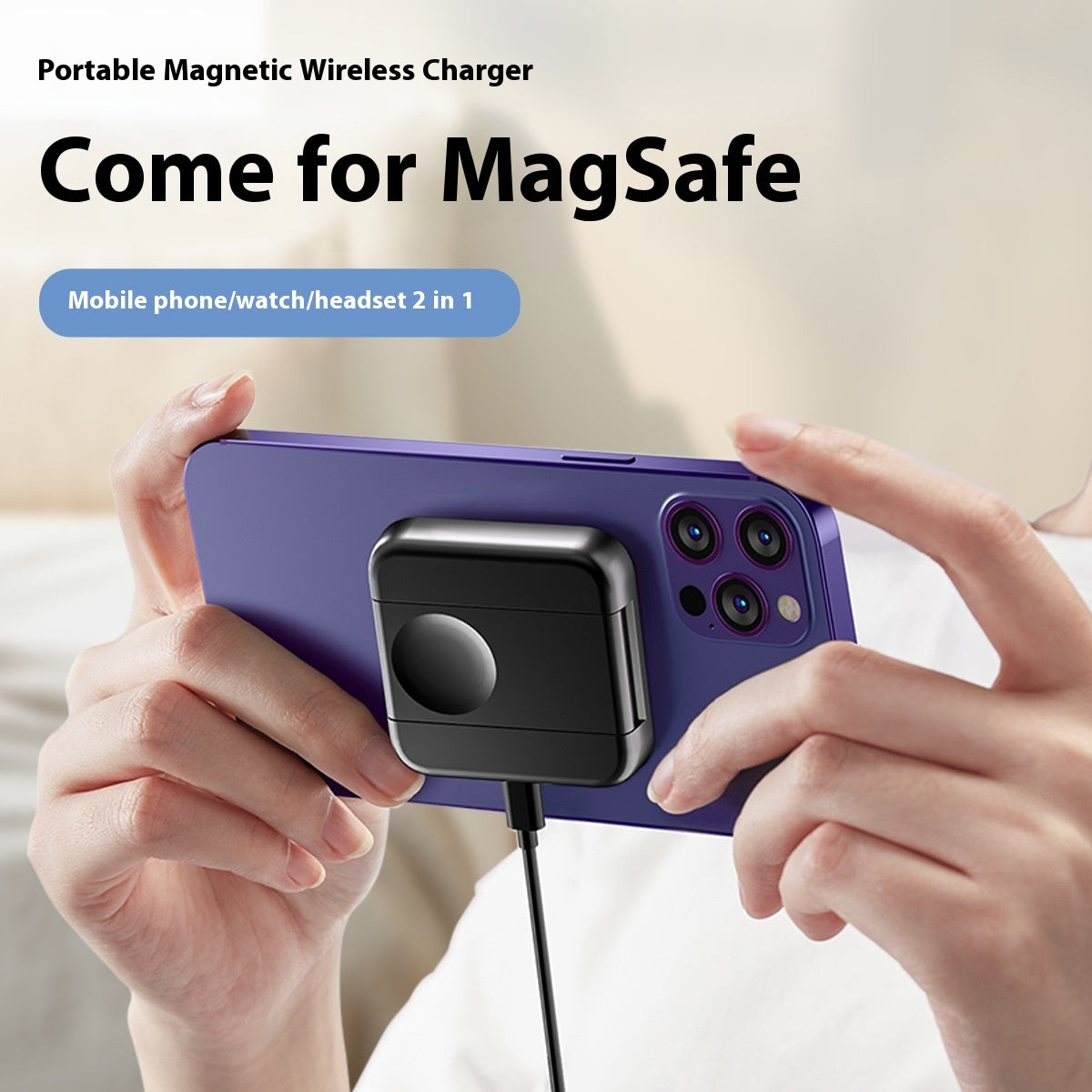 Three-in-one Wireless Charger Watch Earphone Cellphone Charging Set